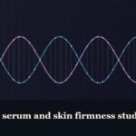Illustrated double-helix diagram in copper and teal, captioned “GHK-Cu serum and skin firmness studies”