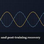 Illustrated double-helix diagram in copper and teal, captioned “Peptides and post-training recovery”
